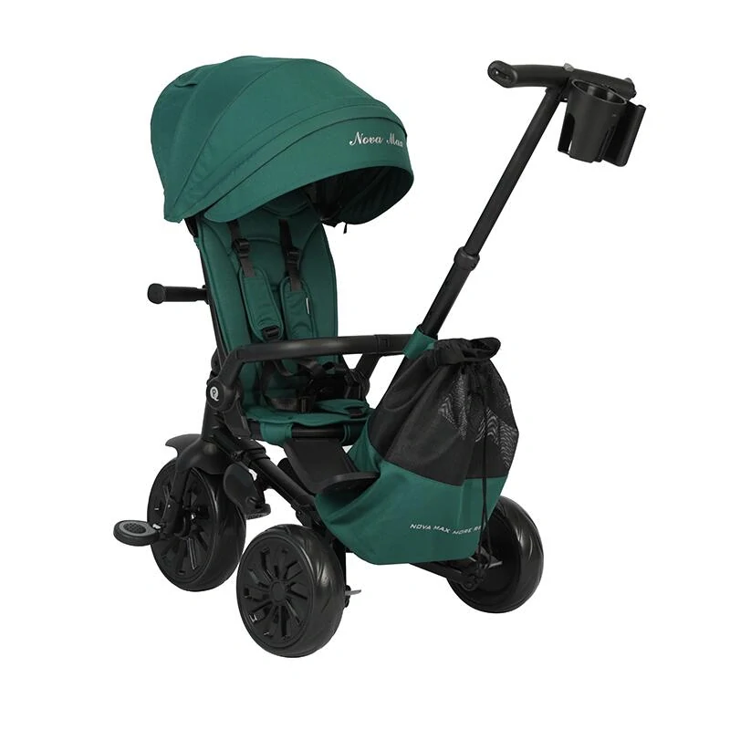 Qplay Nova Max multifunkční skládací tříkolka s příslušenstvím zelená