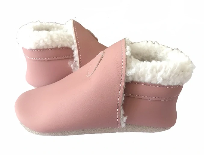 Dětské celokožené  zimní capáčky Hopi Hop pink vel.6-12m