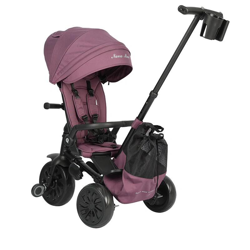 Qplay Nova Max multifunkční skládací tříkolka s příslušenstvím violet