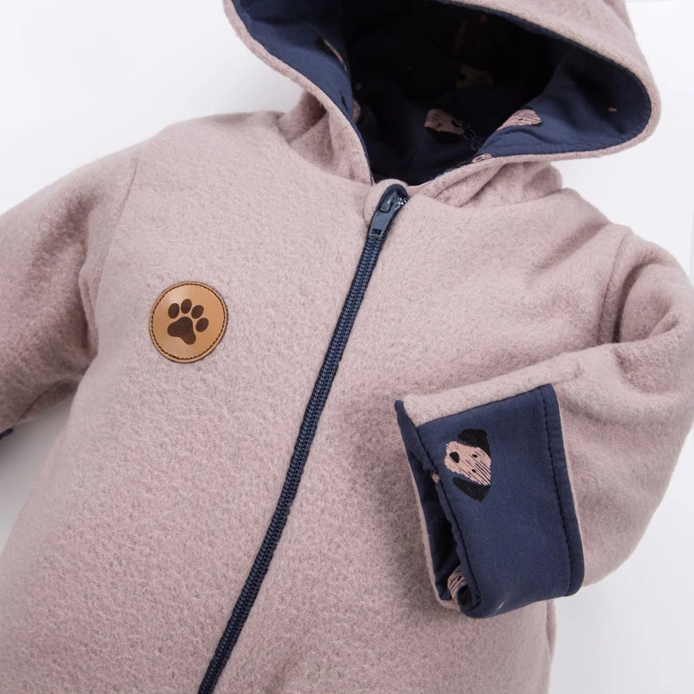 Hřejivý overálek s kapucí RUN&FUN polar béžový vel.62