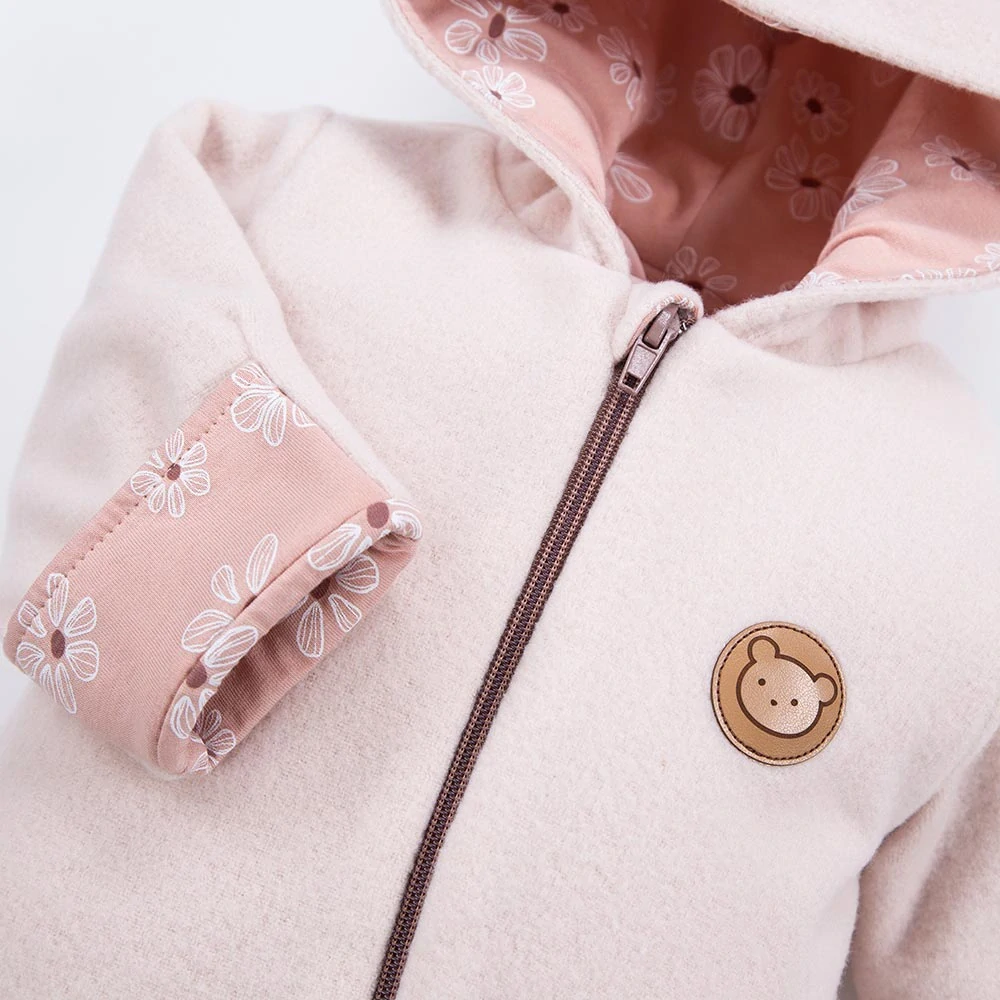 Hřejivý overálek s kapucí RUN&FUN polar lososový vel.56