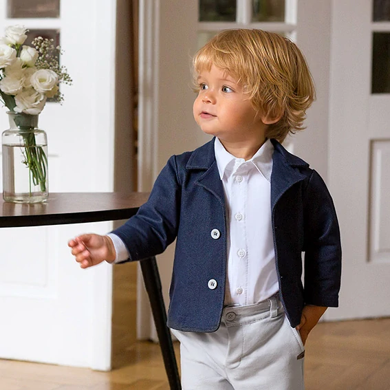 Chlapecké košilové body s límečkem CEREMONY bílé vel.62