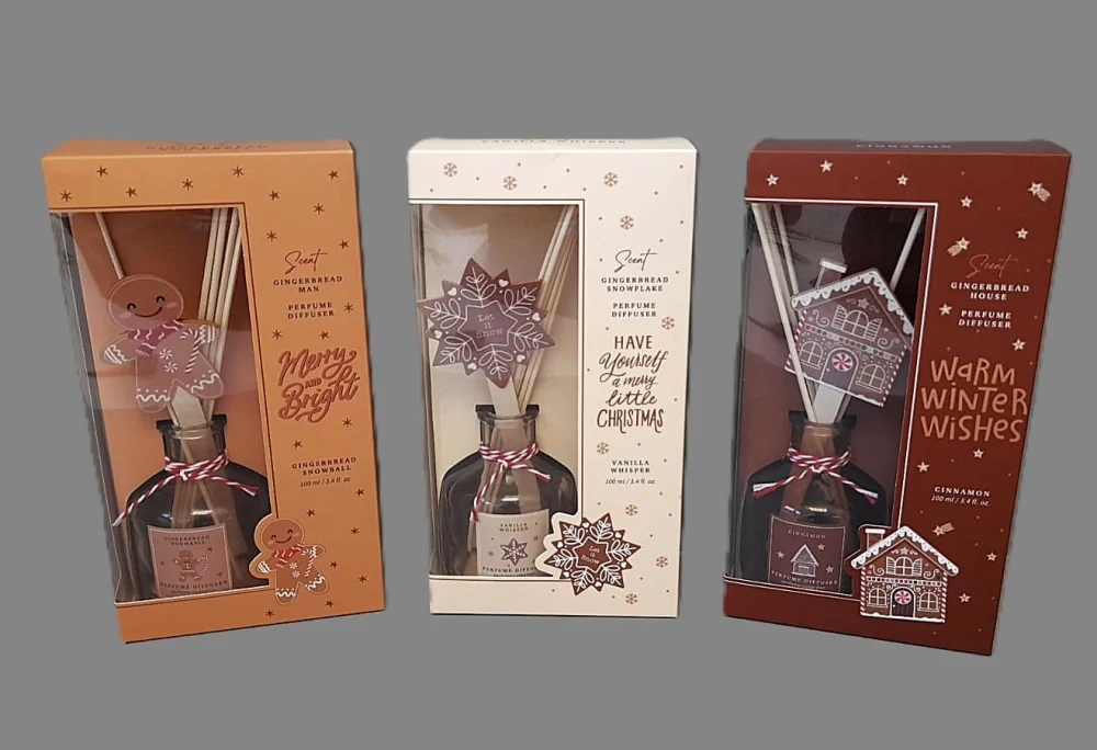 Difuzer v dárkovém balení VÁNOČNÍ vůně - Gingebreard  snowball 