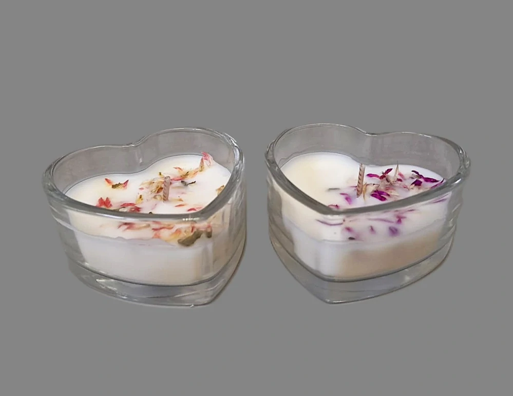 Svíčka ve skle srdce vonná 6 druhů