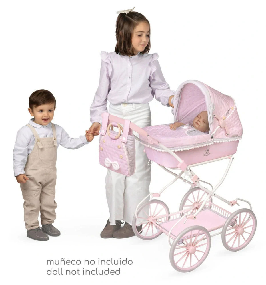 Dětský luxusní skládací kočárek pro panenku DeCuevas Sofia s taškou a doplňky