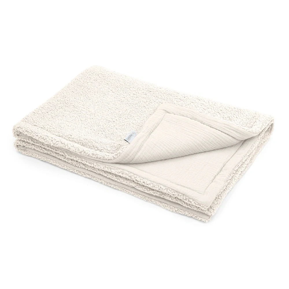 Dětská luxusní vyteplená deka Cotton Muslin & Bouclé vanilková