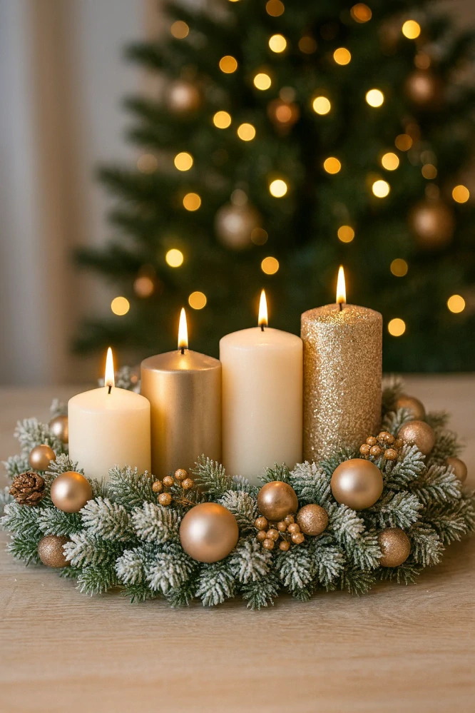 Adventní sada svíček Glamours cappuccino (4ks)