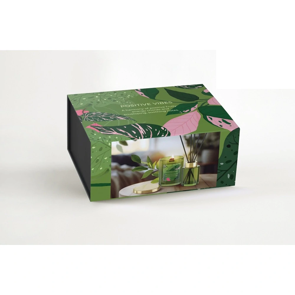 Dárkový Set POSITIVE VIBES difuzer + vonná svíčka v kazetě