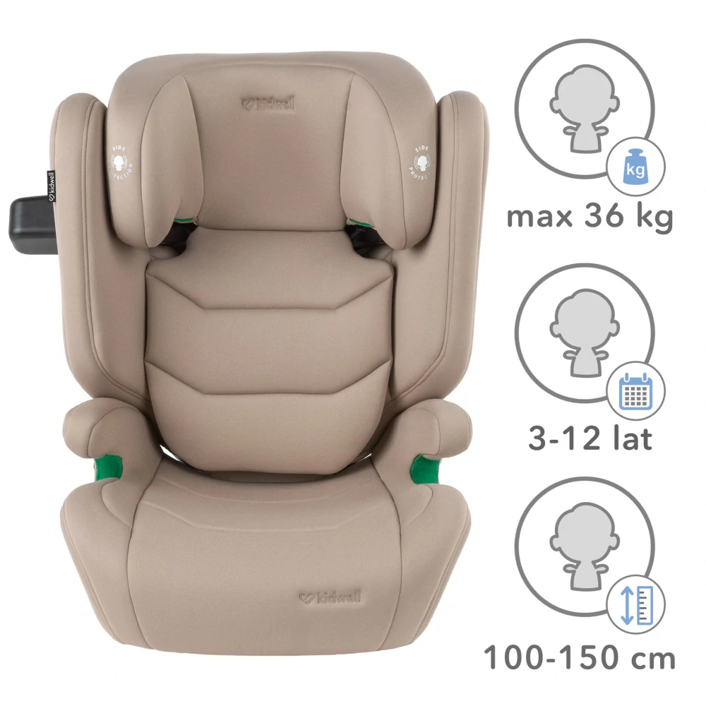Autosedačka Kidwell TENDO s isofixem 2v1, i-Size 100-150 cm béžová