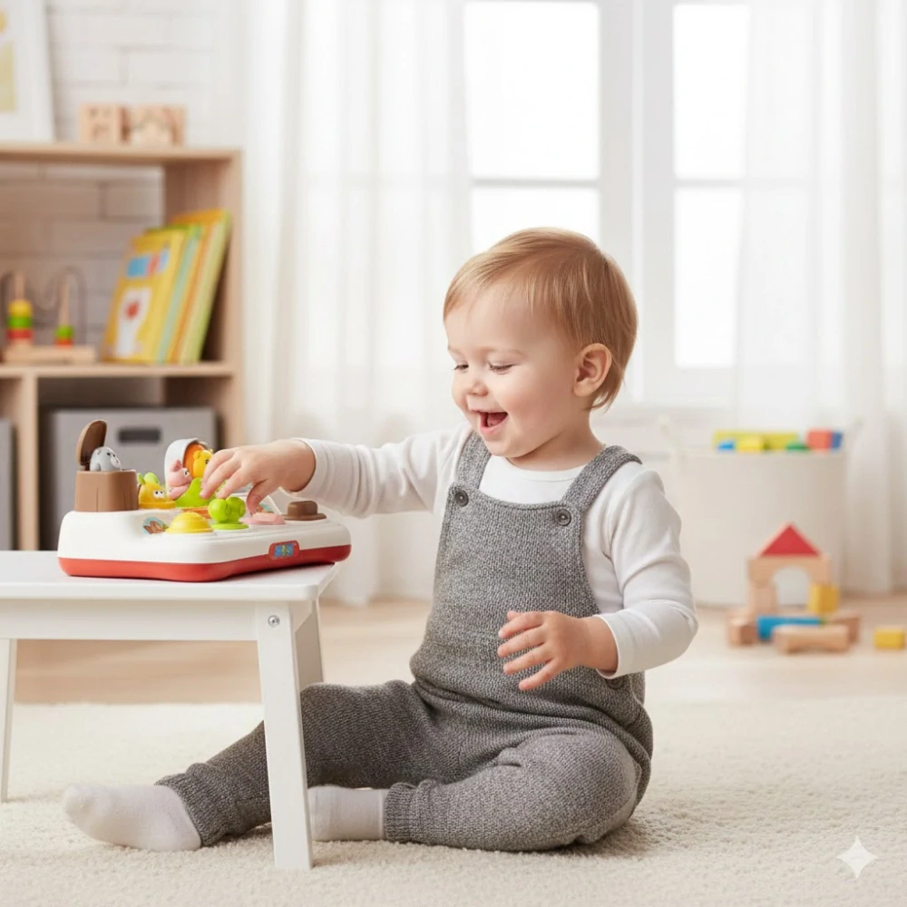 Interaktivní hračka vyskakovací zvířátka pro nejmenší se zvuky ZOO