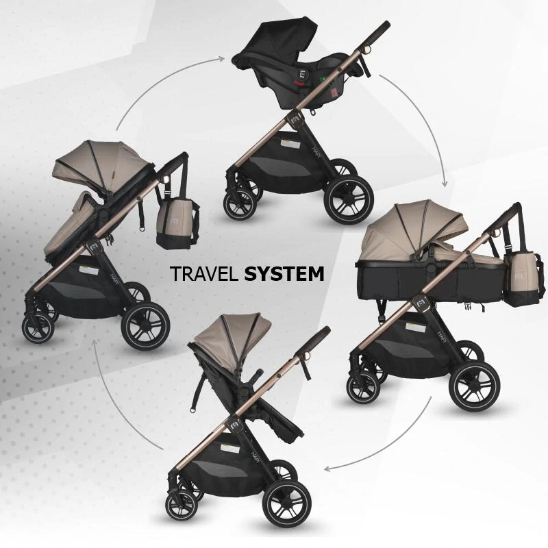 Travel systemí kočárek HAPI SOLEY Smoked Grey 3v1
