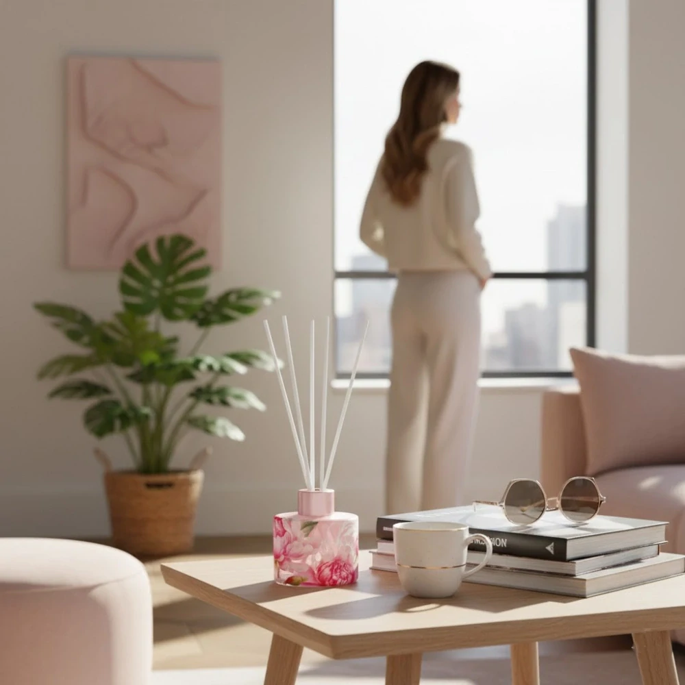 Aroma difuzér s tyčinkami Peony Pink Sunset, 100 ml