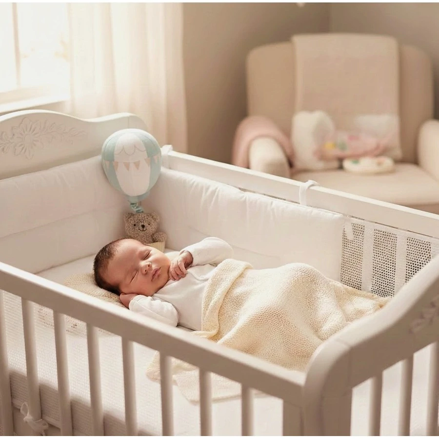 Plyšová hračka s uklidňující melodií Bimbidreams Medvídek Blue Sky v balónu