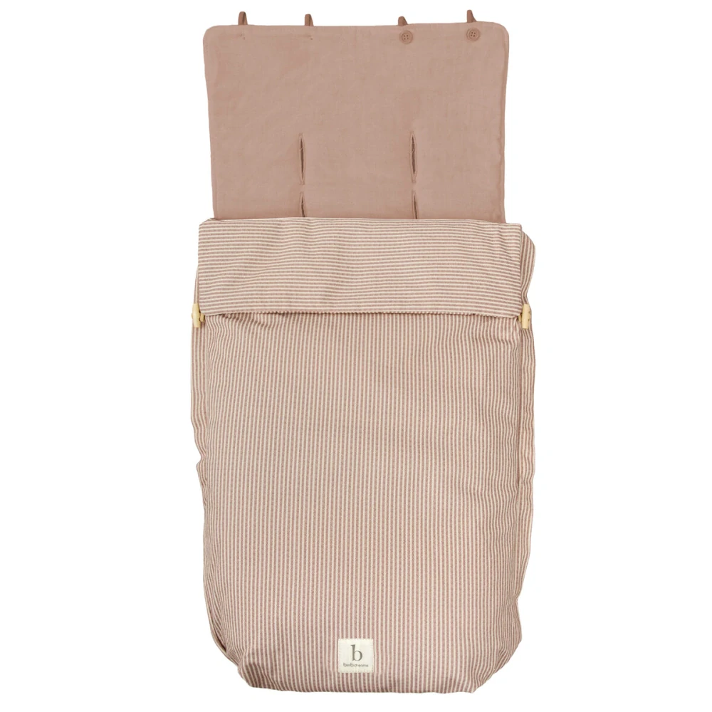 BimbiDreams Luxusní hřejivý fusak do autosedačky 2v1 Vento terracota proužky