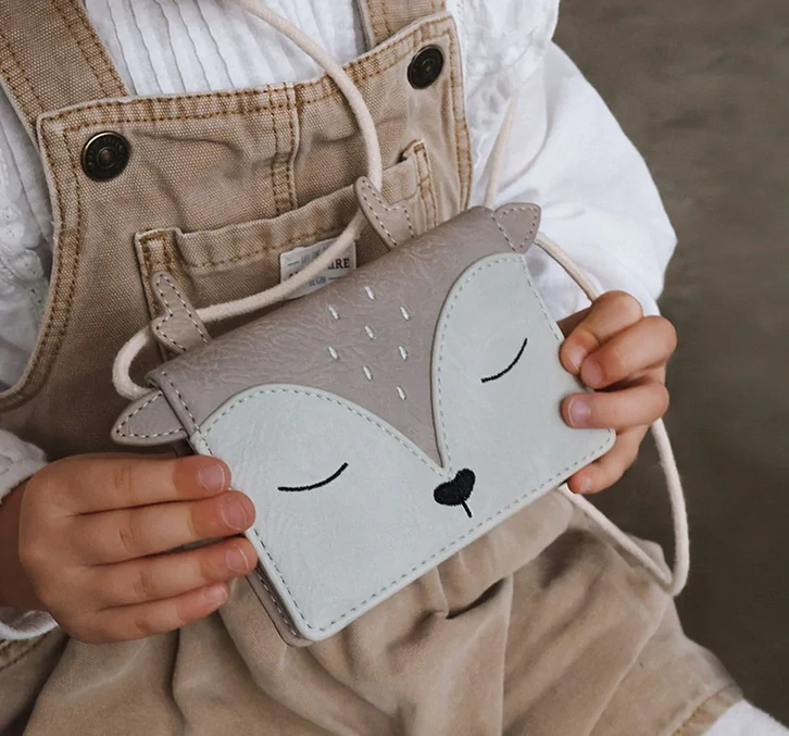 Dětská kapesní taška a peněženka na krk z vintage kůže Jelínek Alvy