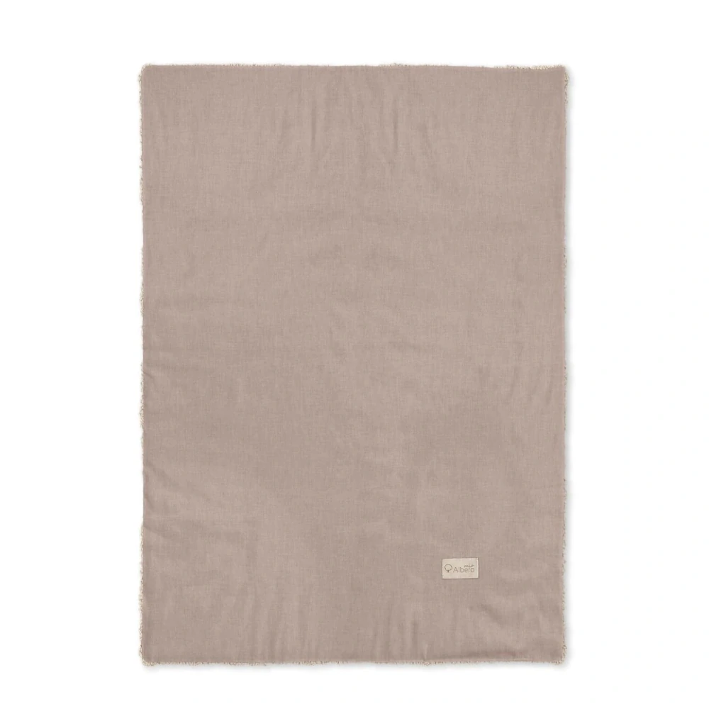 Dětská dvouvrstvá bavlněná velurová deka Albero s beránkem Hnědá