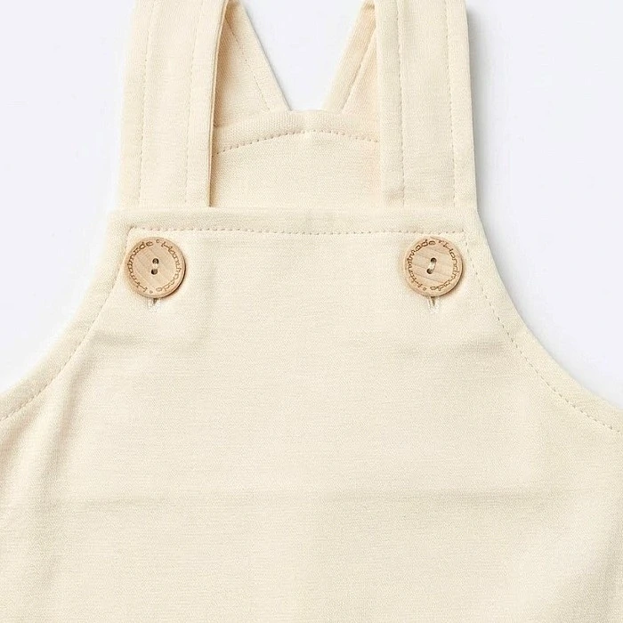 Dětské bavlněné kalhoty s laclem ecru vel.62