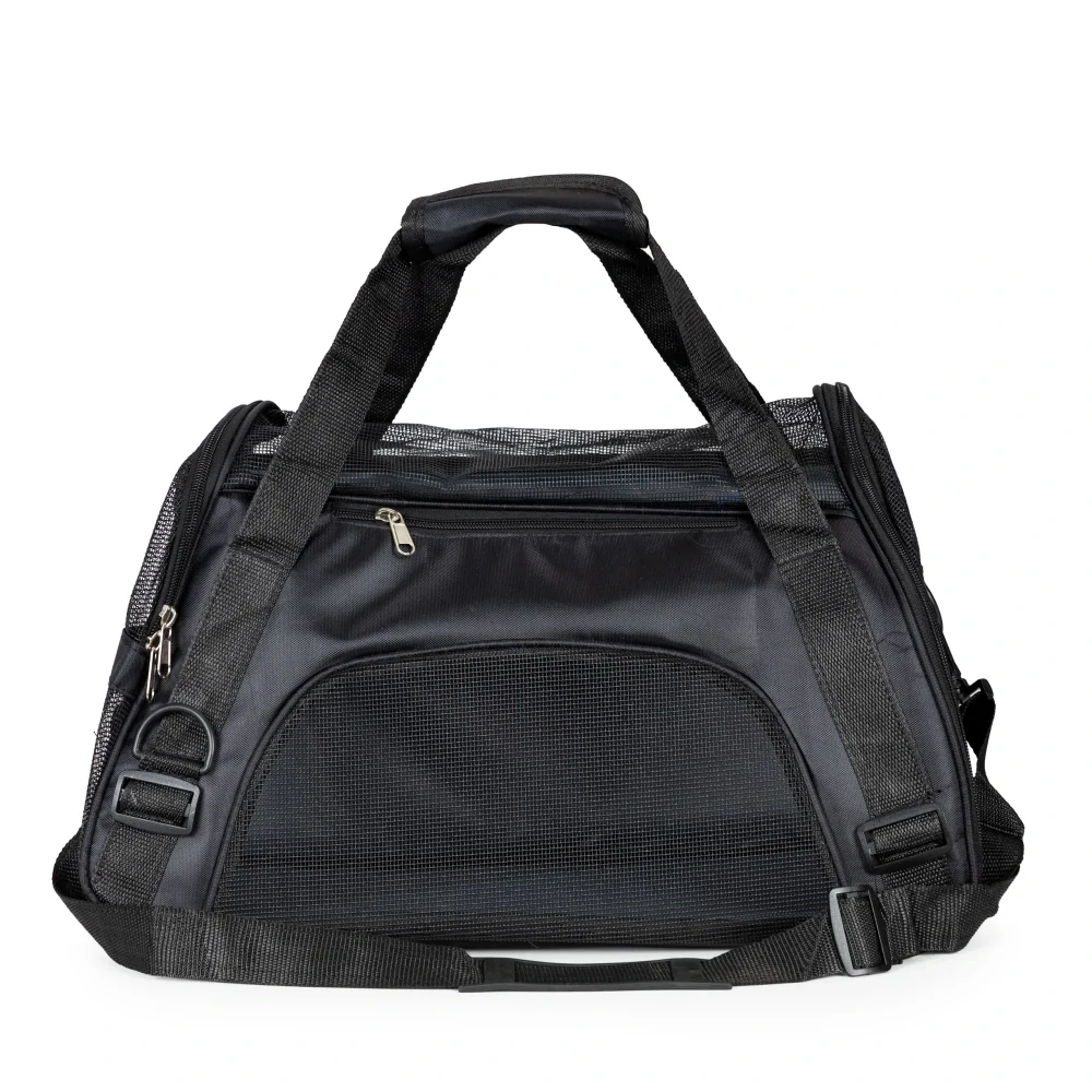 Cestovní přepravní taška Petsi pro psy a kočky – Černá, nosnost 12 kg