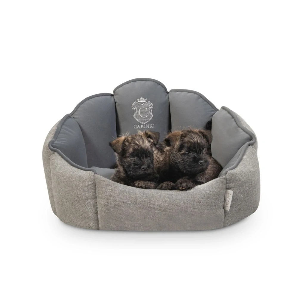 Kvalitní pelíšek ve tvaru mušle pro mazlíčky Carinio Shell Coal vel. S/M