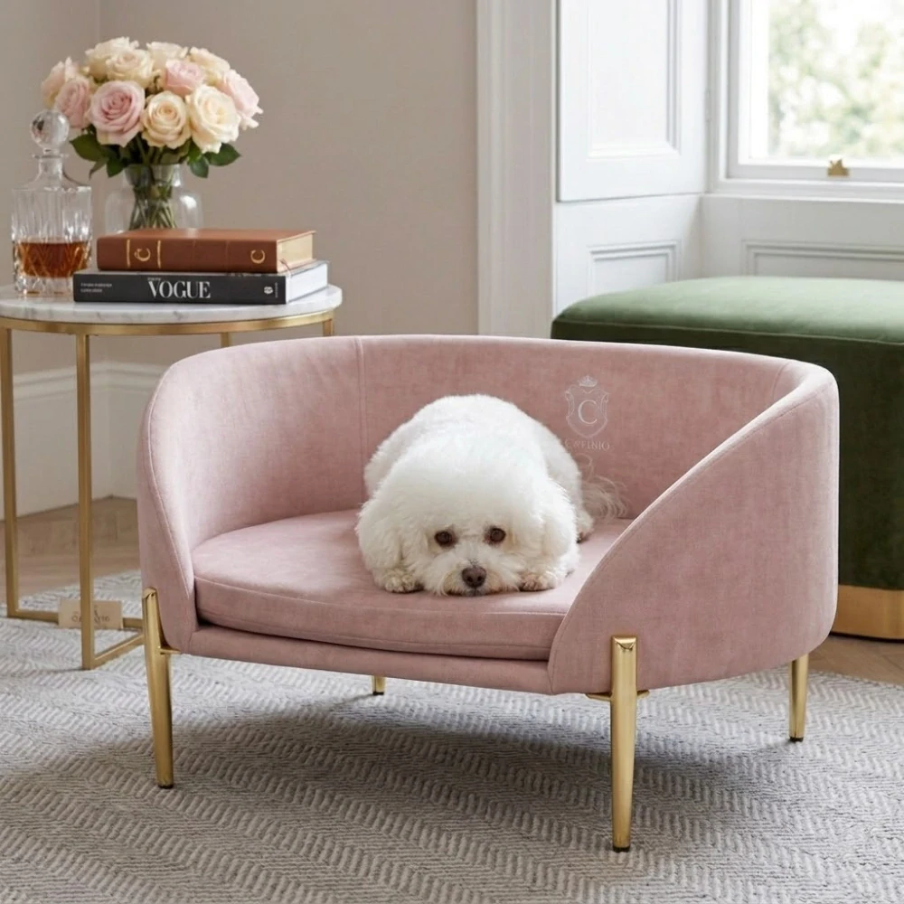 Luxusní sofa pelíšek CARINIO OVAL BLUSH