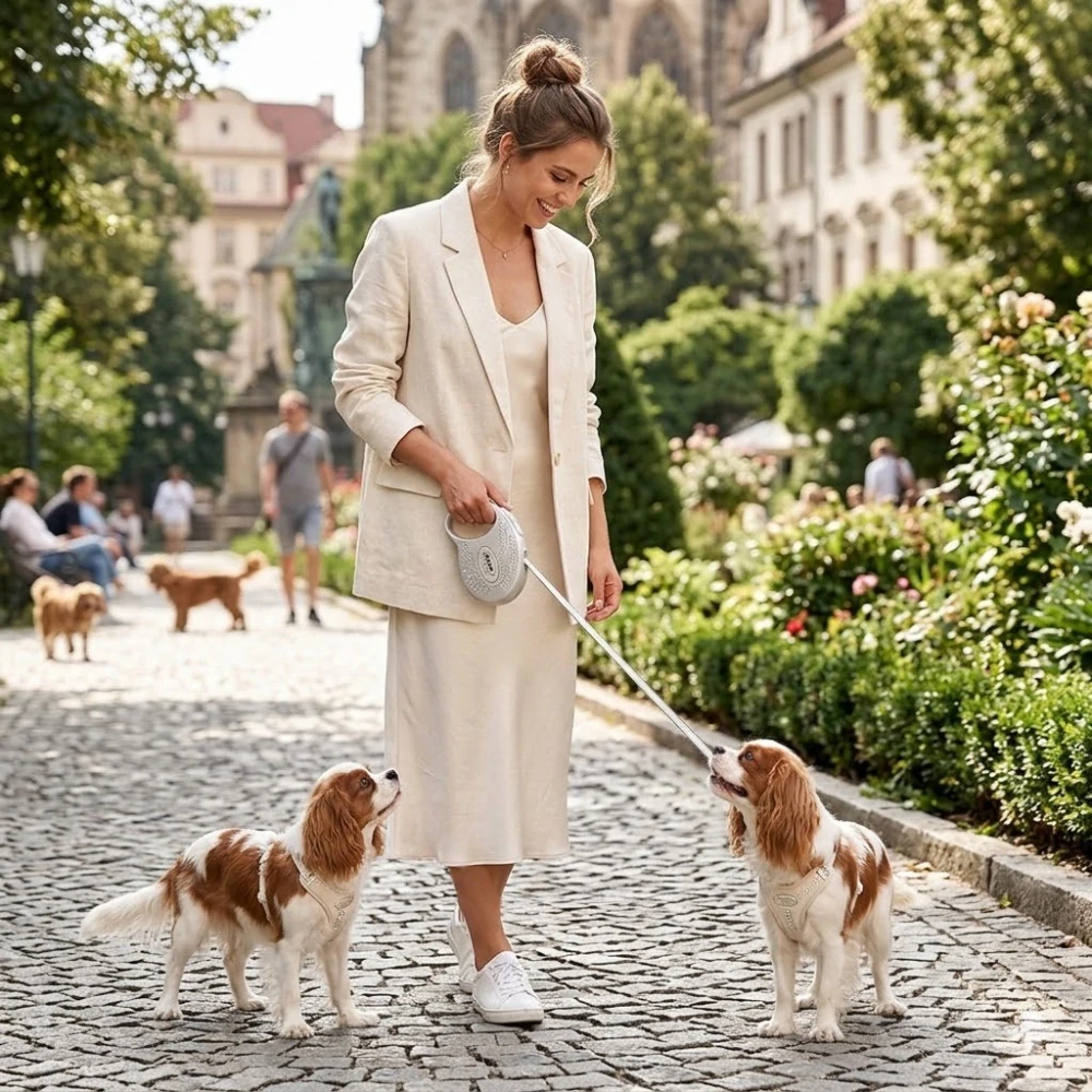 Luxusní samonavíjecí vodítko Flexi Glam Wings S 3m – Swarovski edice Black Onyx