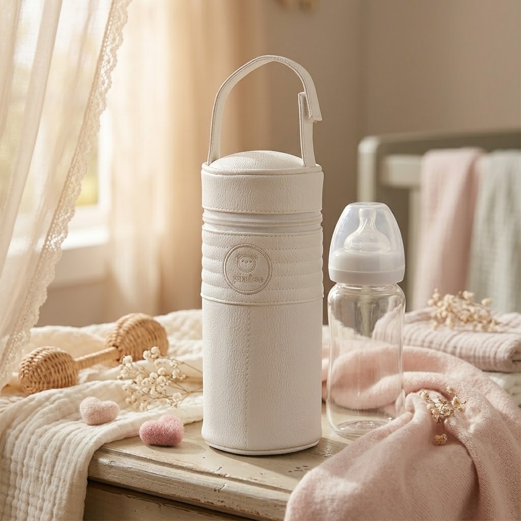 BimbiDreams Pirulos Termoobal na kojeneckou láhev z eco kůže - bílý