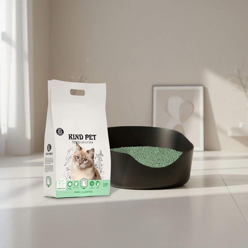 MilooPets Kind Pet EKOLOGICKÉ, ANTIBAKTERIÁLNÍ stelivo pro domácí mazlíčky 2,5 kg Green Tea
