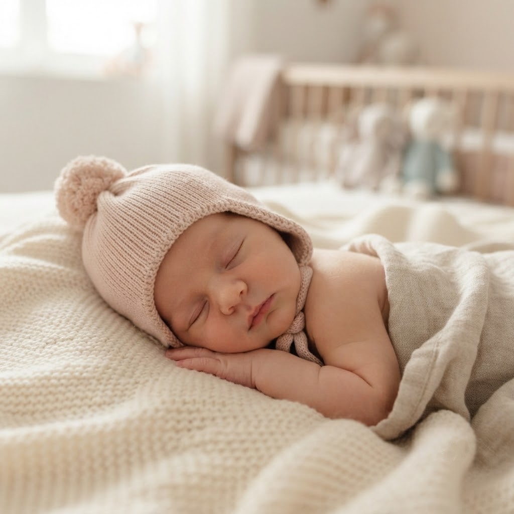 Kojenecká pletená čepička s bambulí BimbiDreams vel.0-1m (šedá)