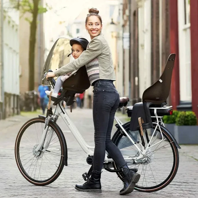 Přední dětská cyklosedačka Urban Iki Ta-ke + COMPACT adaptér (hnědá/hnědá)