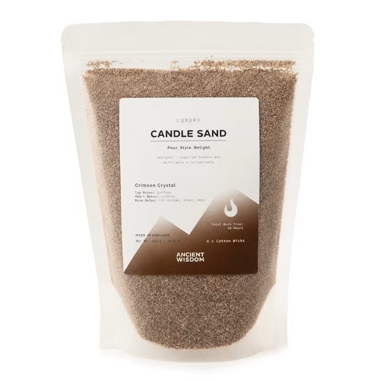 Vonná Písková Svíčka Mocha Brown – Crimson Crystal 300g