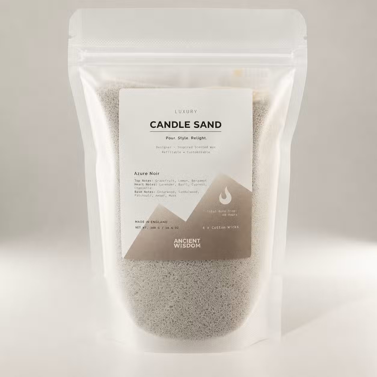 Vonná Písková Svíčka Light Grey - Azure Noir 300g