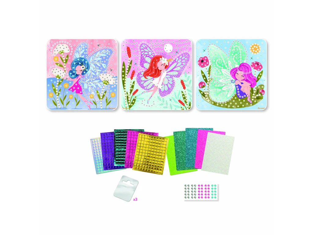 Sycomore Stick & Fun – Třpytivá samolepicí mozaika - Víly (od 5 let)