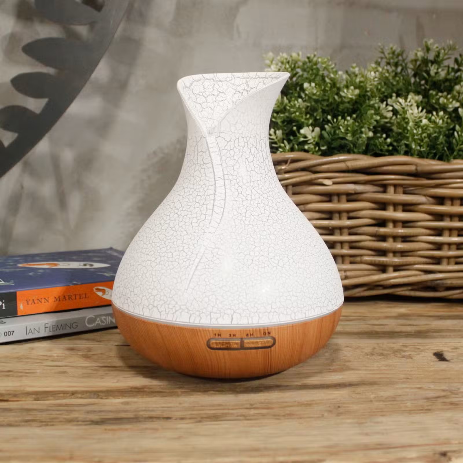 Ultrasonický aroma difuzér Palma s popraskaným efektem s barevným efektem – 400 ml