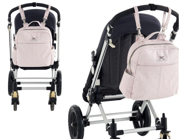 Přebalovací batoh BimBi Class Dots z eco kůže - sv. růžový