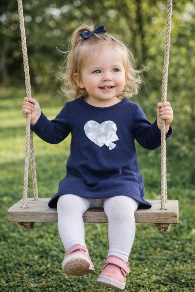 Šatečková tunika se srdíčkem-modrá