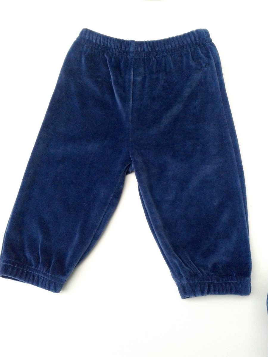 Chlapecká sametová souprava tmavě modrá/proužek Barnaba