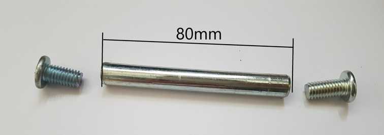 ND_středový čep do předního závěsu kola včetně šroubů M8 a protipovolovací podložky