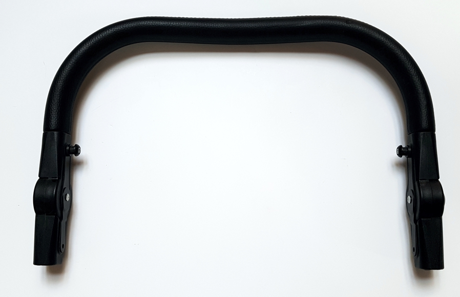 ND_ rukojeť na kočárek potažená Eco kůží s  klouby - černá 46cm madlo