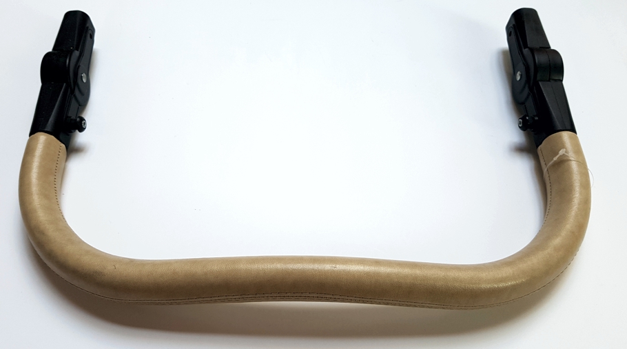 ND_ rukojeť na kočárek potažená Eco kůží s klouby - béžová LUX 46cm madlo