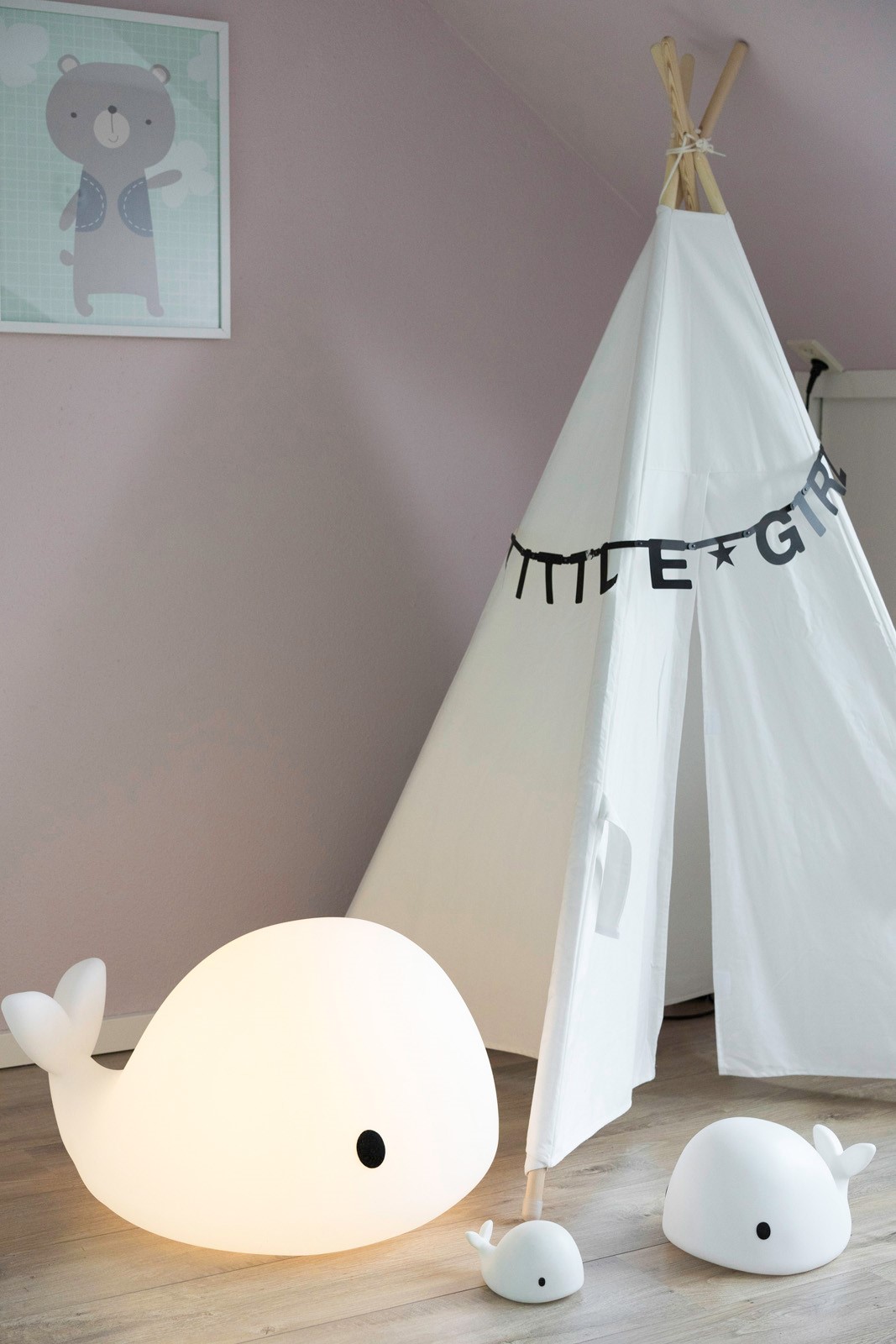 NOVINKA - Dětská přenosná LED lampička Velryba velká