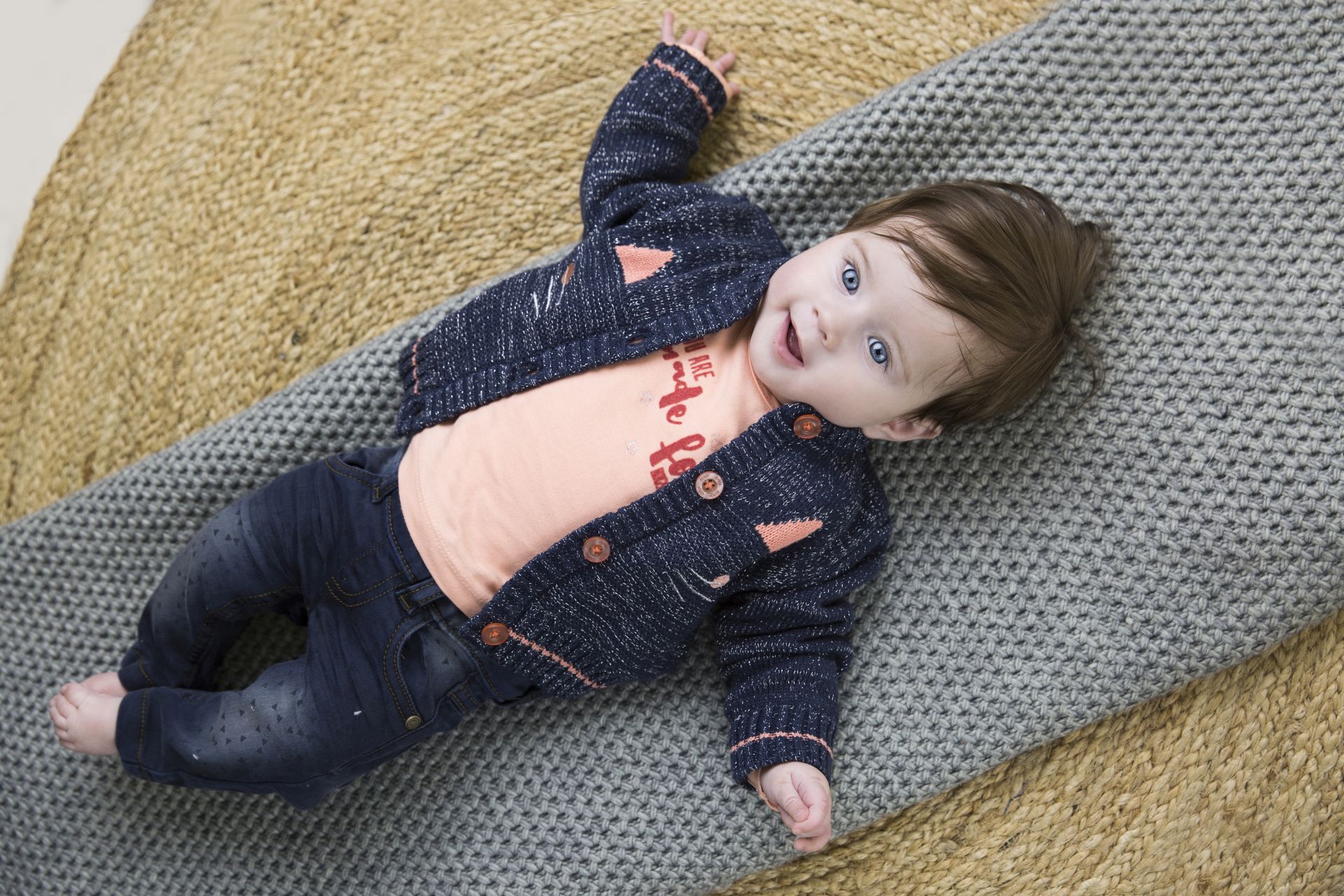 Svetr dívčí s kožíškem a kočičkou vel. 56-74