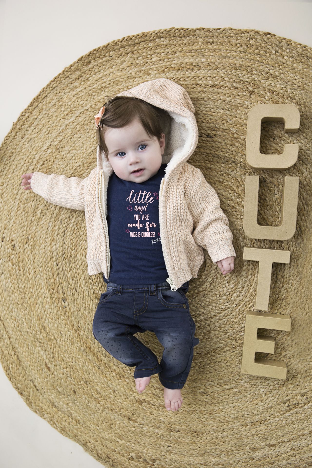 Svetr dívčí s kožíškem - zip vel. 56-80