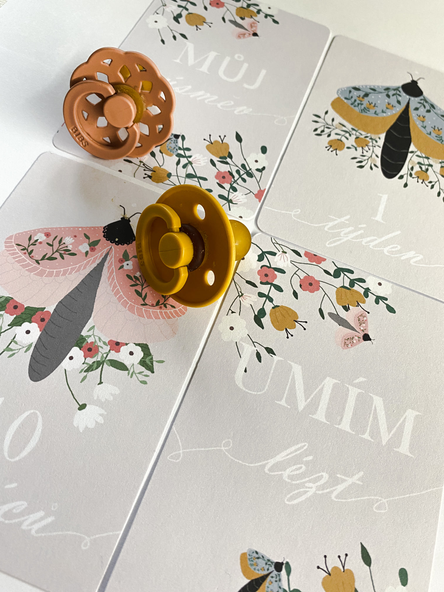 Milníkové kartičky děťátka - Floral