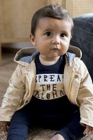 Jarní bunda s kapucí - béžová vel.86