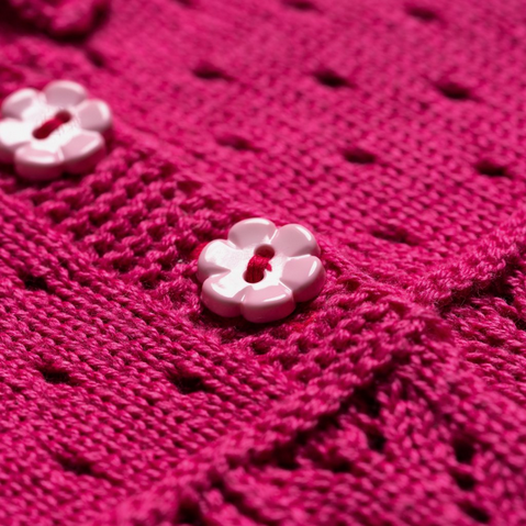 Dívčí pletený svetřík Sunny - malinový