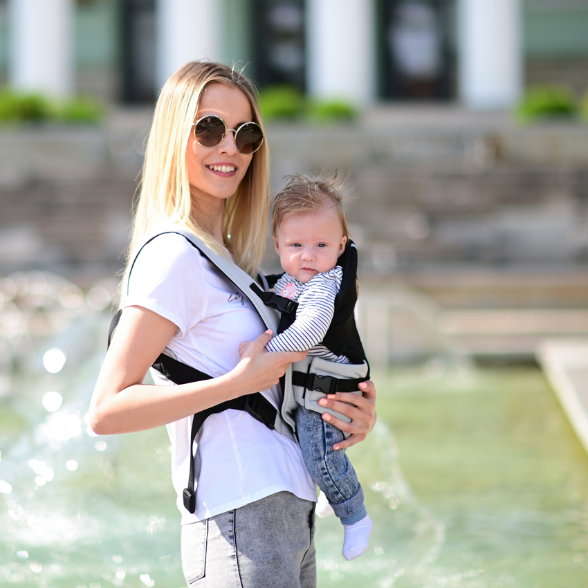 Dětské nosítko Lorelli JOURNEY GRAY&BLACK klokánek otočný do 9kg 