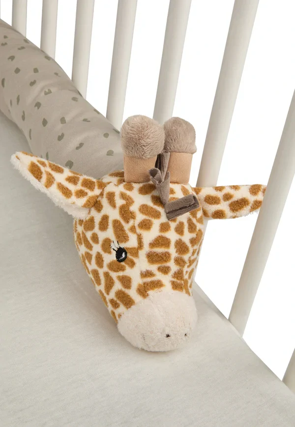 Ochranná luxusní Zábrana do Postýlky ŽIRAFA Kaya (180 cm) – Mantinel Šedý