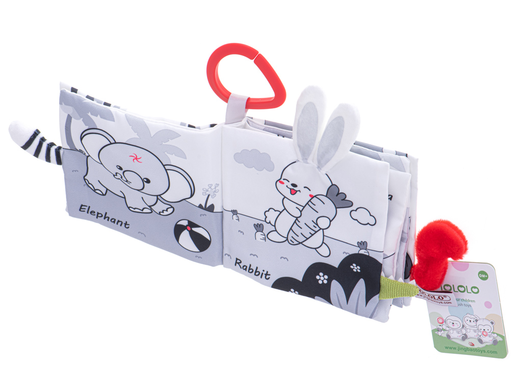 MĚKKÁ TEXTILNÍ SMYSLOVÁ KNIŽKA SE ZVÍŘECÍMI OCÁSKY - SOVIČKA