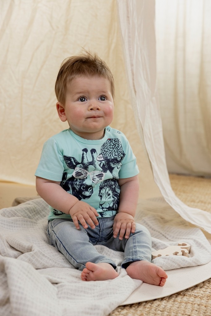 Triko chlapecké Dirkje zelené - zvířátka  velikost 80 / 12M Mint Green