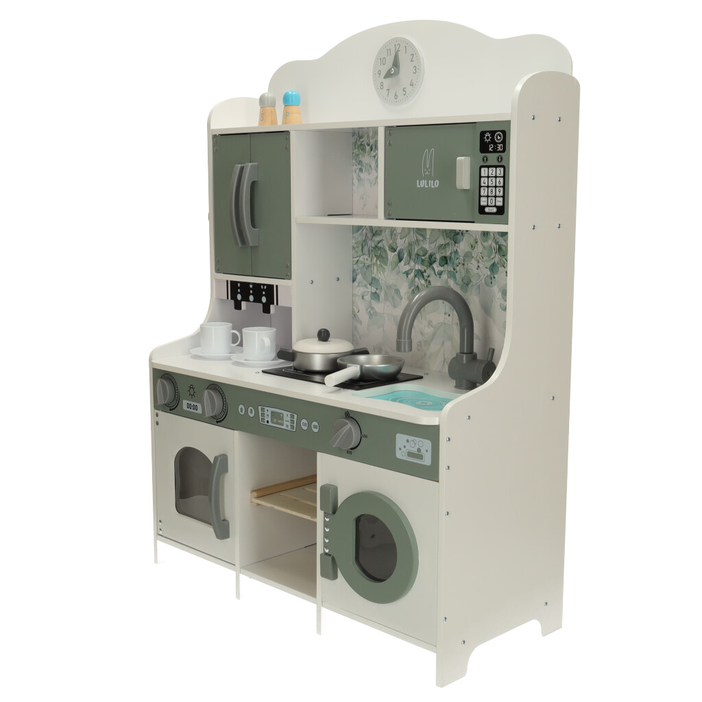 DŘEVĚNÁ KUCHYŇSKÁ LINKA MDF LULILO SALIKO S KÁVOVAREM NA ESPRESSO